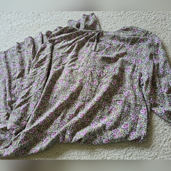 🌈H&M Conscious Ditsy Floral Blogger Fav Midi Dress 3/4 Sleeve OVERSIZED Small - Picture 8 of 8